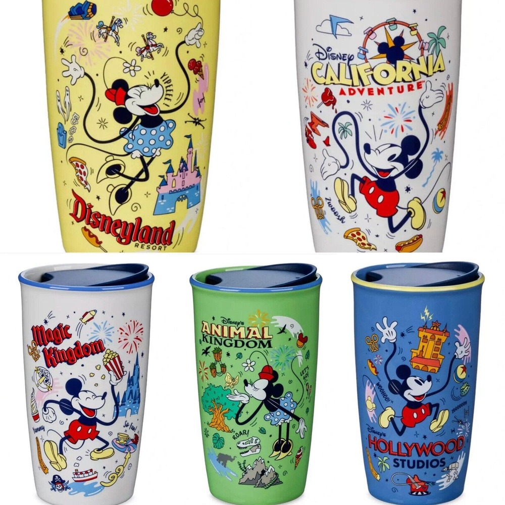 🔥 DISNEY PARKS Disneyland DCA WDW MICKEY Minnie PORCELAIN STARBUCKS TUMBLER NEW
